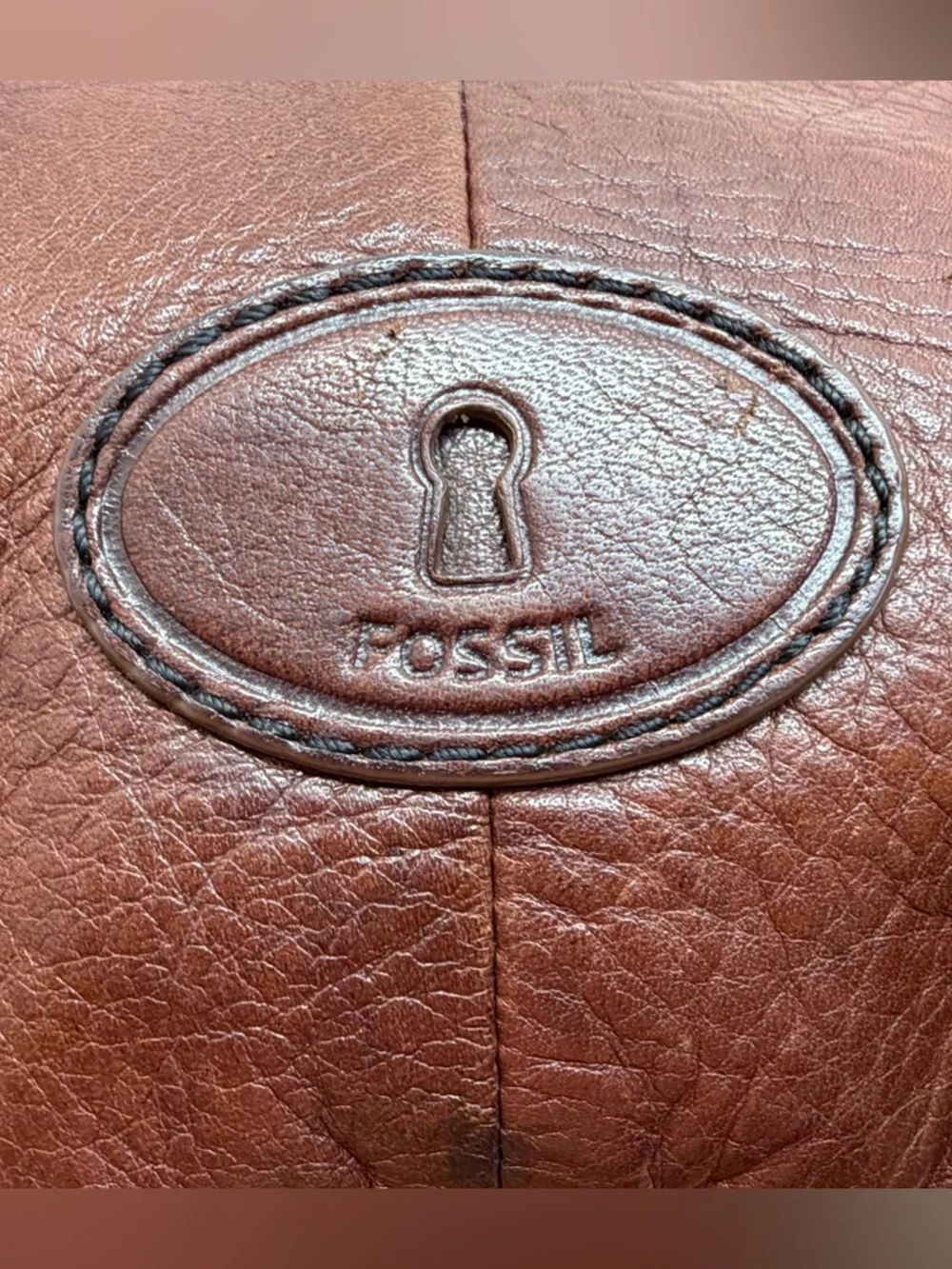 Fossil Long Live Vintage 1954 Leather Cargo Crossbody Bag Brown - Picture 4 of 15